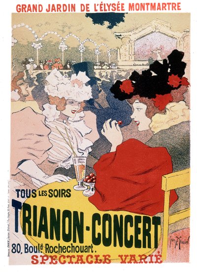 Poster for the Shows at Trianon Concert in the Garden of Parisian Cabaret Elysee Montmartre by Georges Meunier