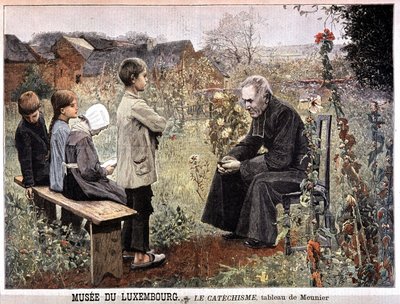 The Catechism (Priest and Children in the Garden) by Georges Meunier, Musee du Luxembourg - in 