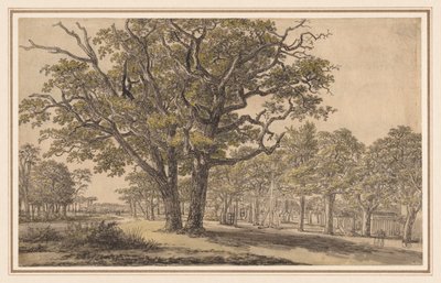 Landscape (recto) Two Views of Paris (verso), first half 1800s by Georges Michel