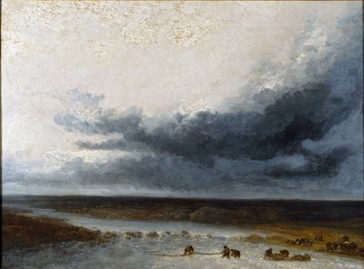 Landscape with Fishermen at the Mouth of a River by Georges Michel