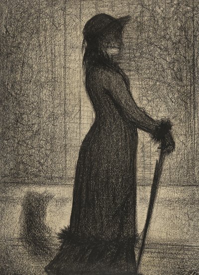 Une Elegante, Woman Strolling by Georges Pierre Seurat