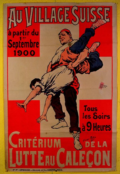 Poster Advertising Wrestling Competitions in the Swiss Village by Georges Redon