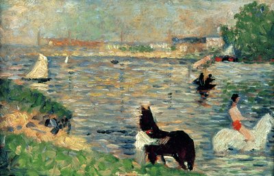 Horses in a River, c.1883 (study for Baignade) by Georges Seurat