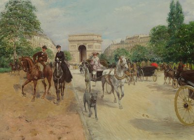 Riders and Carriages on the Avenue du Bois by Georges Stein