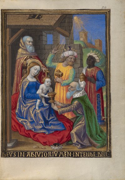 The Adoration of the Magi from a Book of Hours Ms. 48 fol. 59, c.1480-90 by Georges Trubert