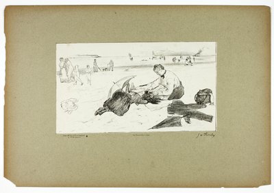 On the Beach by Georges William Thornley