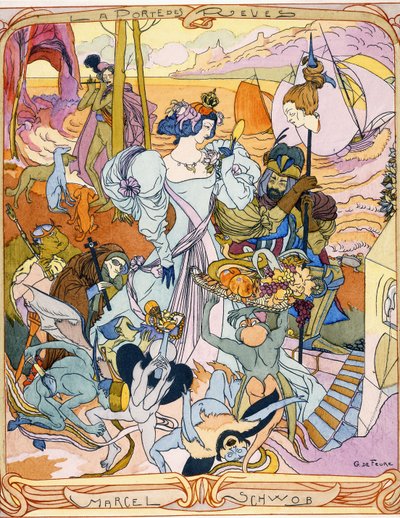 Central panel of a triptych illustration from the book 