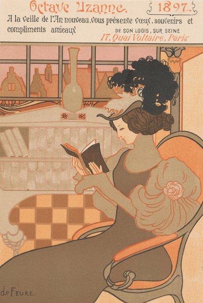 New Years Wishes for 1897 from Octave Uzanne by Georges de Feure