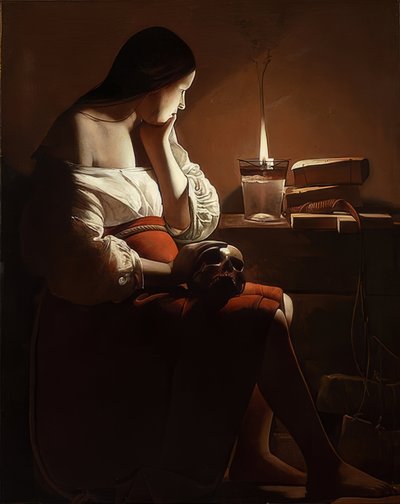 Mary Magdalene with Smoking Flame by Georges de La Tour
