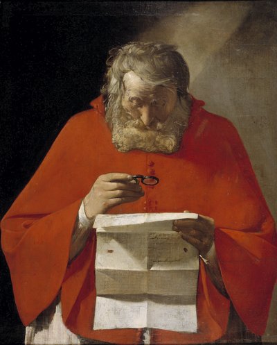 Saint Jerome Reading a Letter, ca. 1628-1629 by Georges de La Tour