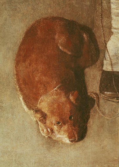 The Hurdy Gurdy Player with his Dog (detail) by Georges de La Tour