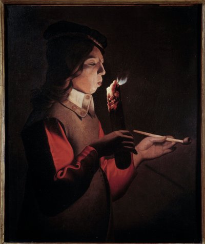 The young smoker by Georges de La Tour