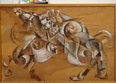 Lion attacking a Horse (1917-1918) by Georgy Bogdanovich Yakulov