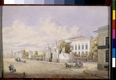 Great Lubyanka Street in Moscow by Georgi Filippovich Baranovsky