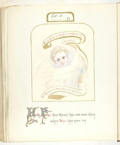 Untitled [cherub and religious text] by Georgina Cowper