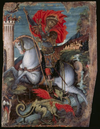 Icon of St George on Horseback Slaying the Dragon by Georgios Klontzas