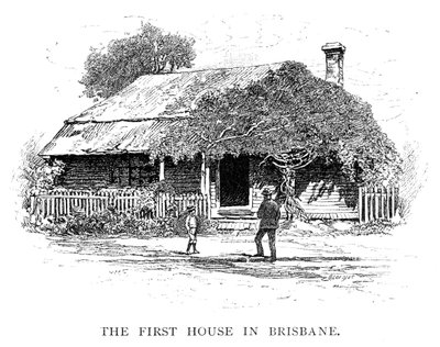 The First House in Brisbane, Australia, 1886 by Georgius