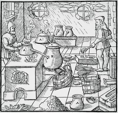 Engraving from De re metallica, by Georgius Agricola by Georgius Agricola