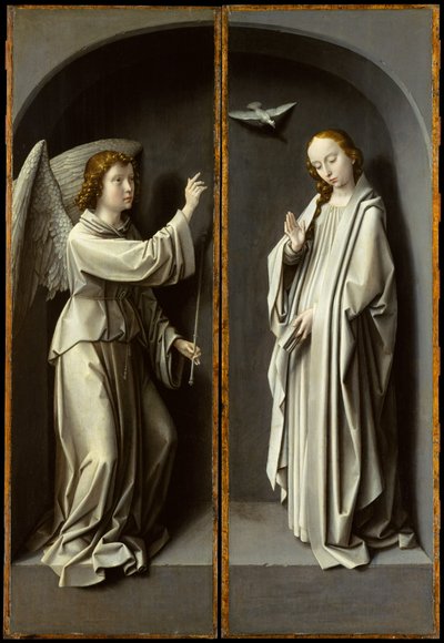 Archangel Gabriel; The Virgin Annunciate, c.1510 by Gerard David
