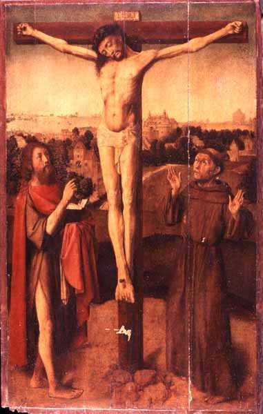 Christ on the Cross Between St. John and St. Francis by Gerard David