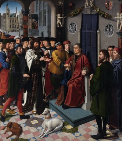 The Judgment of Cambyses (left panel) by Gerard David