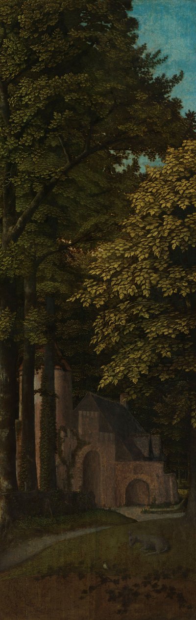 View in a Forest (outer left wing of a triptych) by Gerard David