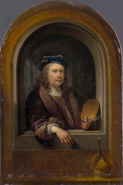 Self-Portrait with Palette by Gerrit Dou
