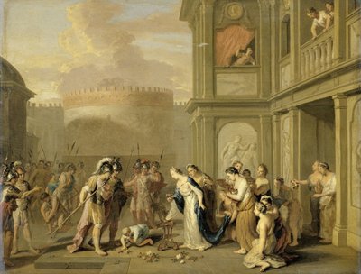 Queen Cleophis Offering Wine to Alexander the Great after his Conquest of Mazaka by Gerard Hoet (I)