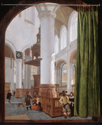 Interior of the Old Church in Delft by Gerard Houckgeest