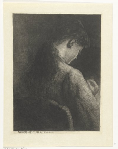 Seated Girl, Seen from the Back by Gerard Jan Bos