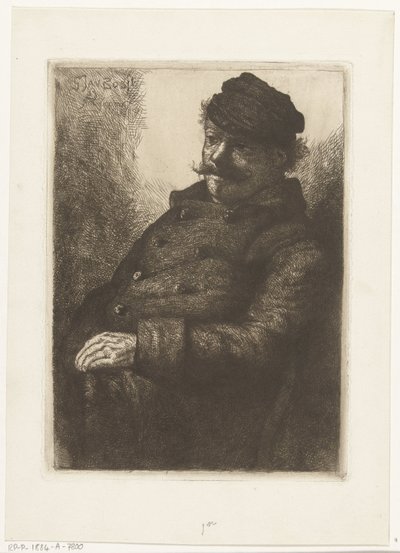 Seated Man with Cap, Coachman Antwerp Tram by Gerard Jan Bos