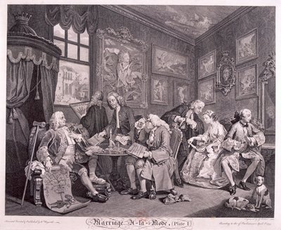 Marriage a la Mode, Plate I by Gerard Jean Baptiste Scotin