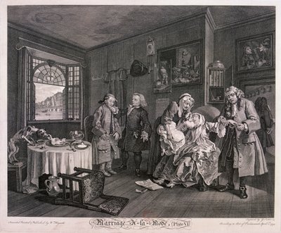 Marriage a la mode, Plate VI by Gerard Jean Baptiste Scotin