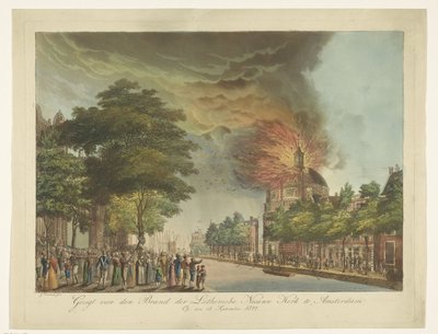 Fire in the New Lutheran Church on the Singel in Amsterdam, September 18, 1822 by Gerard Overman
