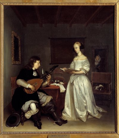 The Duo; Singer and Lute Player by Gerard ter Borch