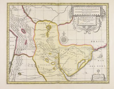 Paraguay Province of Rio de la Plata with Adjacent Regions Tucuman and Santa Cruz de la Sierra by Gerard Valck