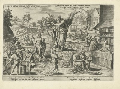 Father Time Amid Scenes of Human Occupations and Activities by Gerard de Jode