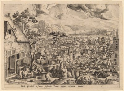 The Angel Leaves Tobias and His Family by Gerard de Jode after Hans Bol