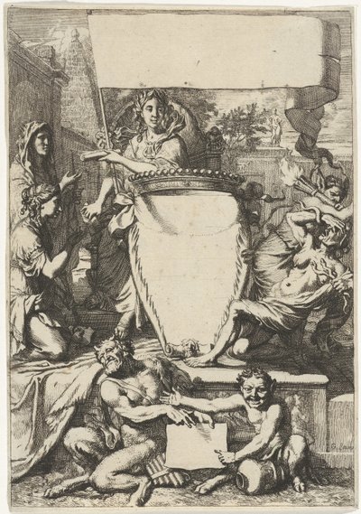 Cartouche Surrounded by Allegorical Figures by Gerard de Lairesse