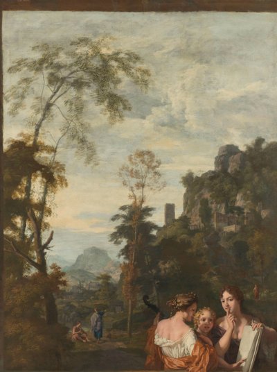 Italian Landscape with Three Women Making Music (Decoration for a Room in the House of Jacob de Flines in Amsterdam) by Gerard de Lairesse