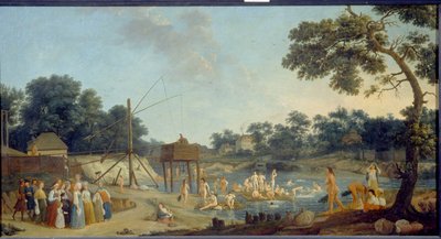 View of the Serebryanichesky Bath Houses in Moscow (Painting by Gerard de la Barthe) by Gerard de la Barthe