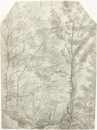 Forest of the Villa Madama Outside Rome, with a Hunter by Gerard ter Borch (I)