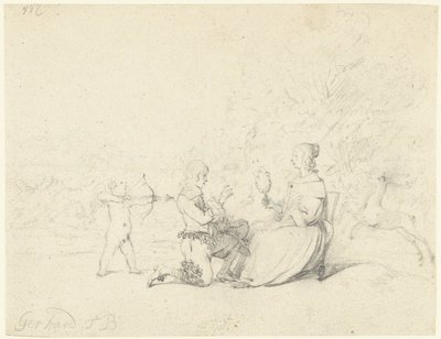 Gentleman Kneeling Before a Lady by Gerard ter Borch (II)