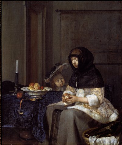 A Mother Peeling an Apple by Gerard ter Borch