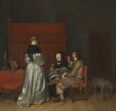 The Gallant Conversation, known as Paternal Admonition by Gerard ter Borch