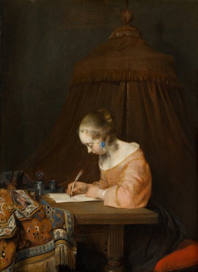 Woman Writing a Letter by Gerard ter Borch