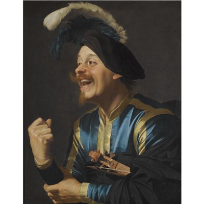 Laughing Musician with a Violin Under His Arm by Gerard van Honthorst