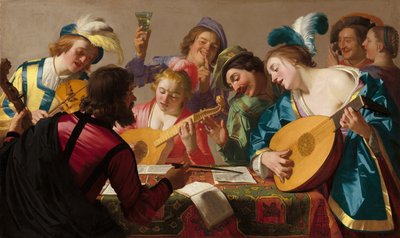 Musicians of Late Renaissance/Early Baroque Era (The Concert, 1623) by Gerard van Honthorst