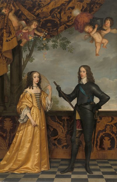 Portrait of Willem II, Prince of Orange, and his Wife Mary Stuart by Gerard van Honthorst