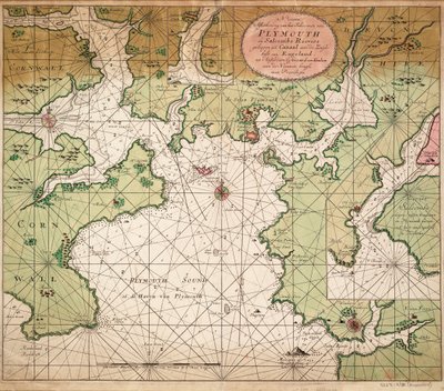 Chart of Plymouth Sound, from Greenville Collins